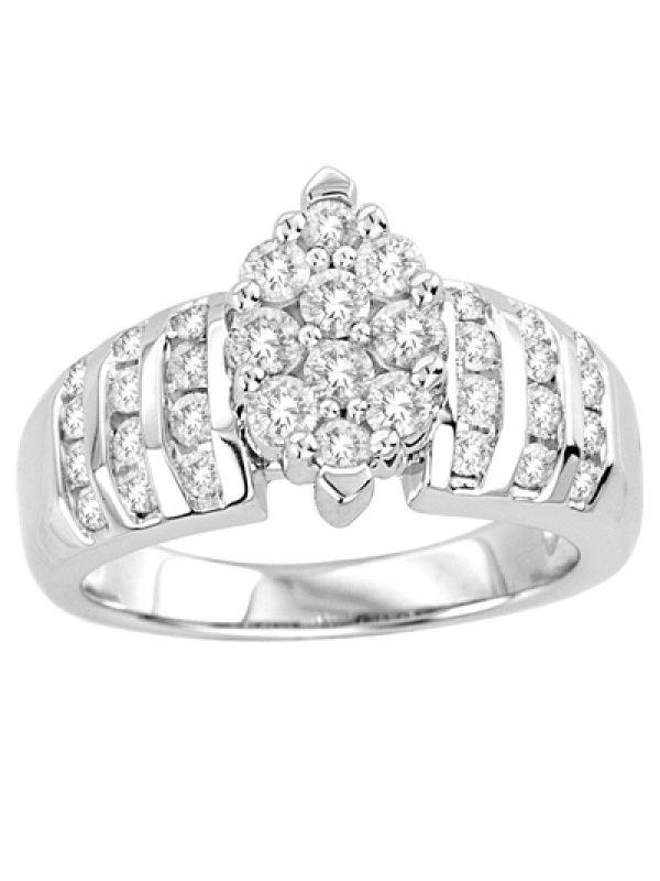 10K White Gold 1 Ct.tw. Diamond Fashion Invisible Ring